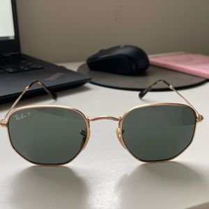 Ray-ban Polarized Hexagonal Legend Gold Sunglasses
